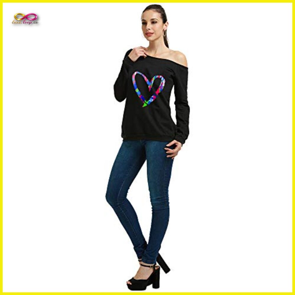 Off Shoulder Pullover Sweatshirt Oversized Slouch… - image 5